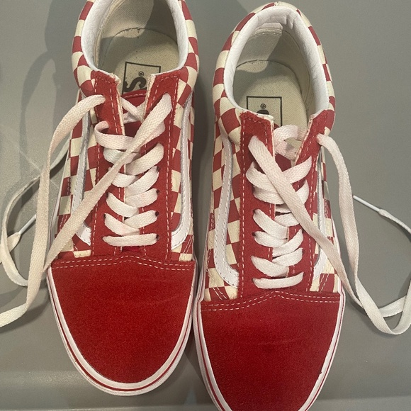 Red and white checkered Vans great condition. Women's size 7/Men's 5.5 - Picture 1 of 6